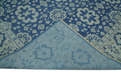 Hand knotted 8x10 Persian Luxury Blue and Beige Wool Area Rug | TRD1980810 - The Rug Decor