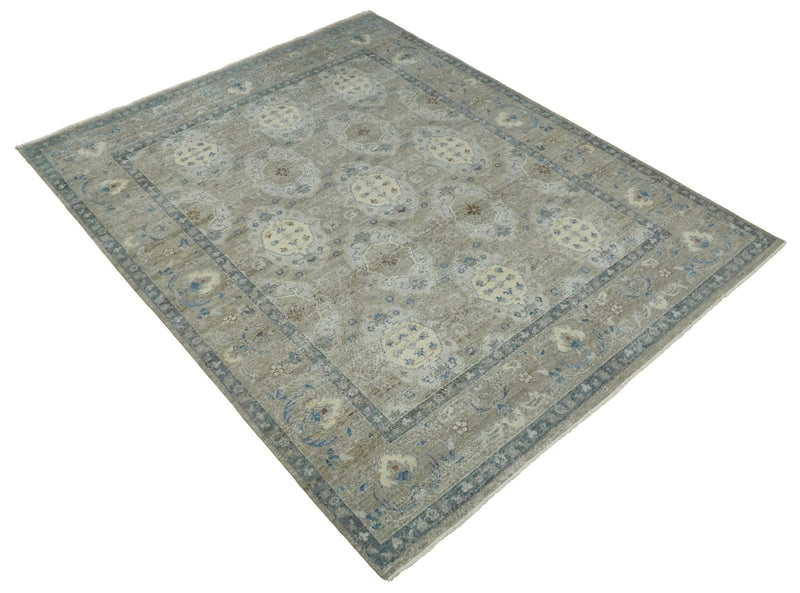 Hand Knotted 8x10 Traditional Oxidized Textured Low Pile Wool Rug | TRD2045810 - The Rug Decor