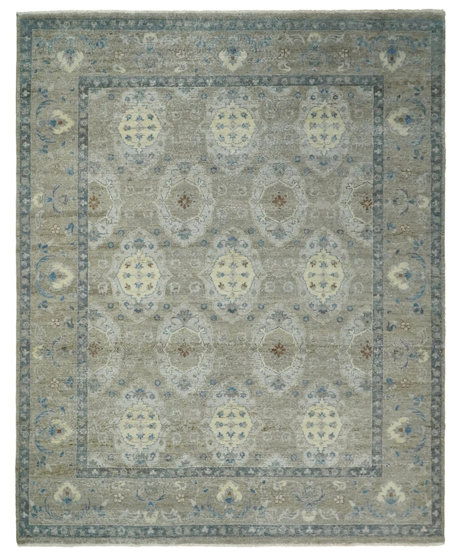 Hand Knotted 8x10 Traditional Oxidized Textured Low Pile Wool Rug | TRD2045810 - The Rug Decor