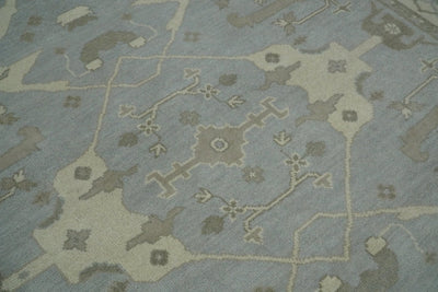 Hand Knotted 8x10 Vintage Oriental Traditional Blue and Beige Wool Area Rug | TRDCP54810 - The Rug Decor
