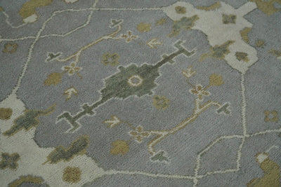 Hand Knotted 8x10 Vintage Oriental Traditional Gray and Ivory Wool Area Rug | TRDCP52810 - The Rug Decor