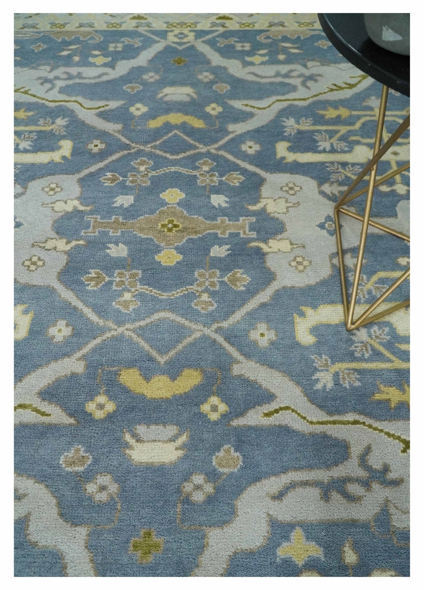 Hand Knotted 8x10 Vintage style Oriental Oushak Gray, Silver and Beige Wool Area Rug - The Rug Decor