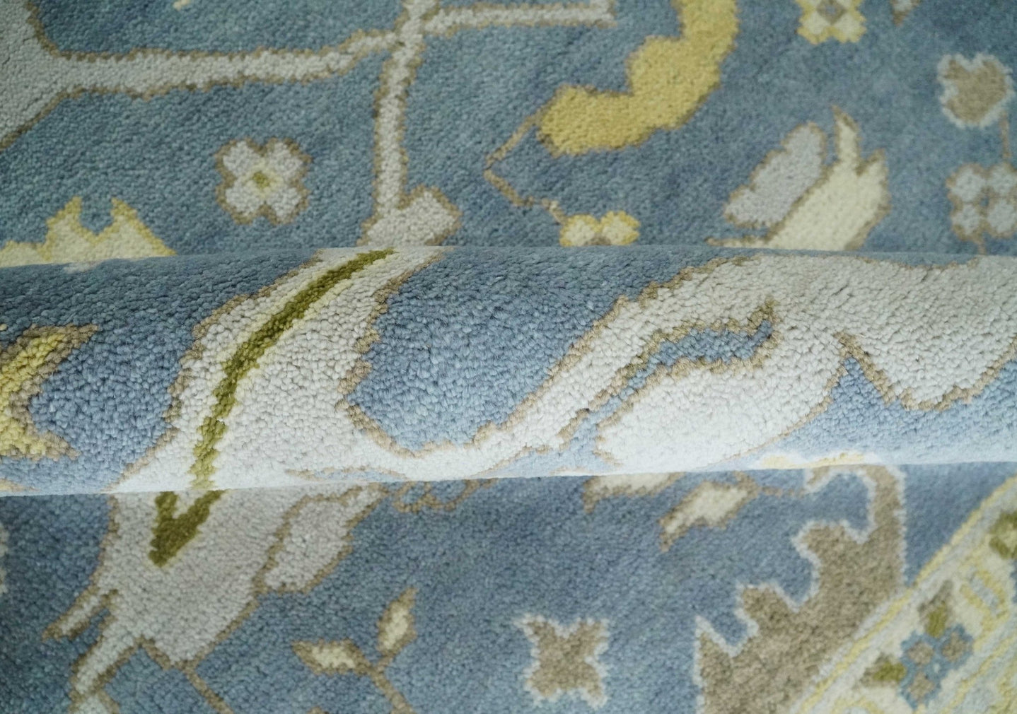 Hand Knotted 8x10 Vintage style Oriental Oushak Gray, Silver and Beige Wool Area Rug - The Rug Decor