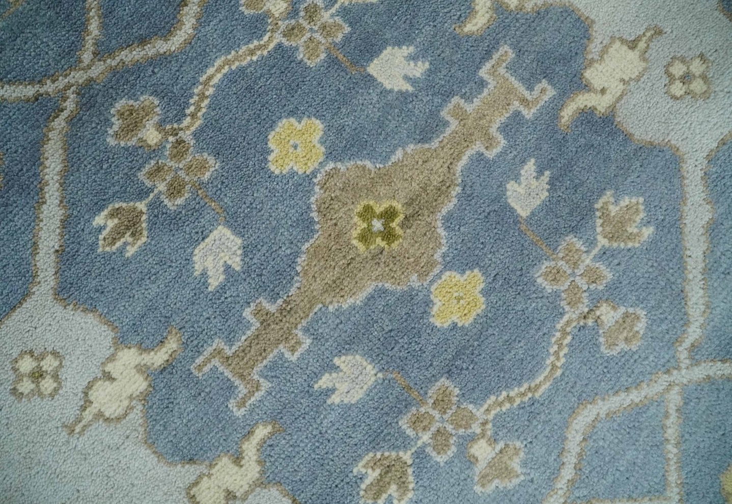 Hand Knotted 8x10 Vintage style Oriental Oushak Gray, Silver and Beige Wool Area Rug - The Rug Decor