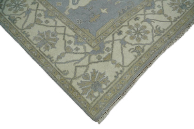 Hand Knotted 9x12 Oriental Oushak Gray and Ivory Wool Area Rug | TRDCP93912 - The Rug Decor