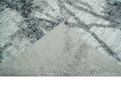 Hand Knotted Abstract Ivory, Black and Charcoal Abstract Rug Made with Blended Wool 6x9, 8x10 and 9x12 | UL23 - The Rug Decor