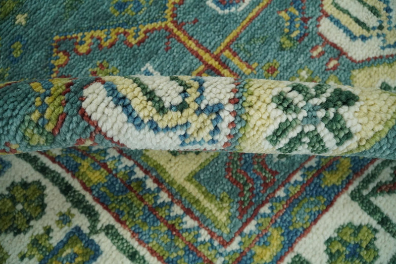 Hand Knotted Antique 5x8 Green and Ivory Traditional Vintage Persian Area Rug | TRDCP41858 - The Rug Decor