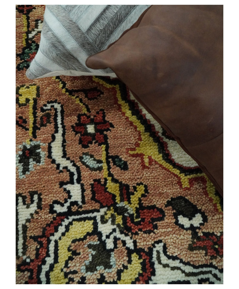 Hand Knotted Antique 8x10 Ivory and Rust Traditional Persian Area Rug | TRDCP113810 - The Rug Decor