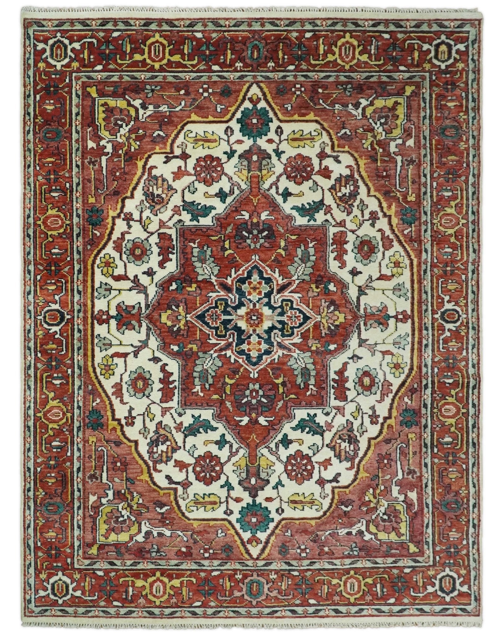 Hand Knotted Wool Ivory Traditional Persian Rug 4'4 x 3'5 - Rug Expo Area  Rug Store San Diego, CA