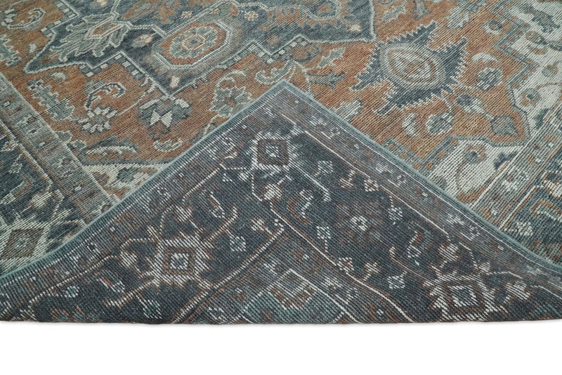Hand Knotted Antique 8x10 Rust and Black Traditional Persian Area Rug | TRD2398 - The Rug Decor