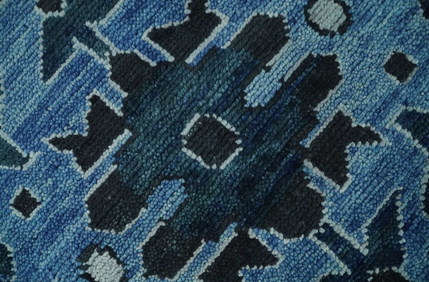 Hand Knotted Antique 8x10 Silver, Blue and Black Traditional Heriz Serapi Wool Rug | TRDCP873810 - The Rug Decor