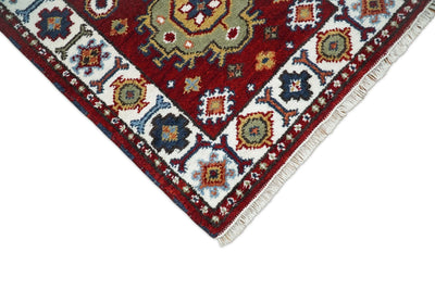 Hand Knotted Antique Kazak Runner Rust and Ivory Traditional Tribal Armenian Rug | KZA7 - The Rug Decor