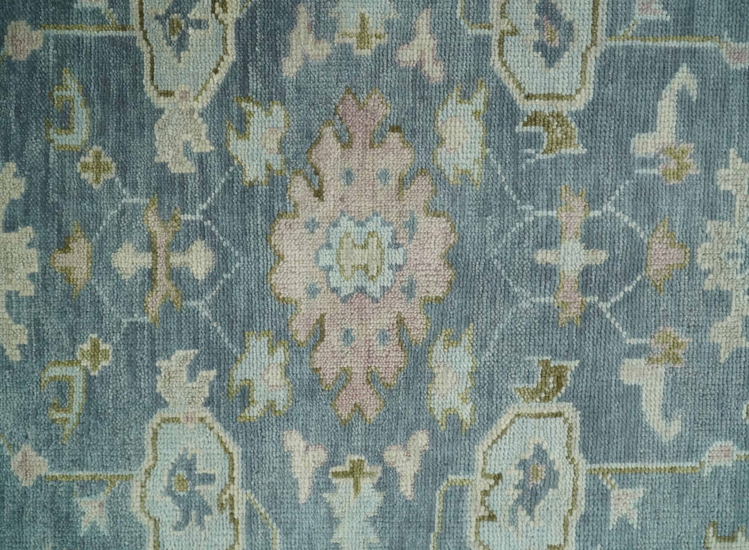 Hand Knotted Antique Oushak 5x8, 6x9, 8x10, 9x12, 10x14 and 12x15 Gray, Blue and Beige Traditional Persian Oushak Wool Rug | TRDCP973 - The Rug Decor