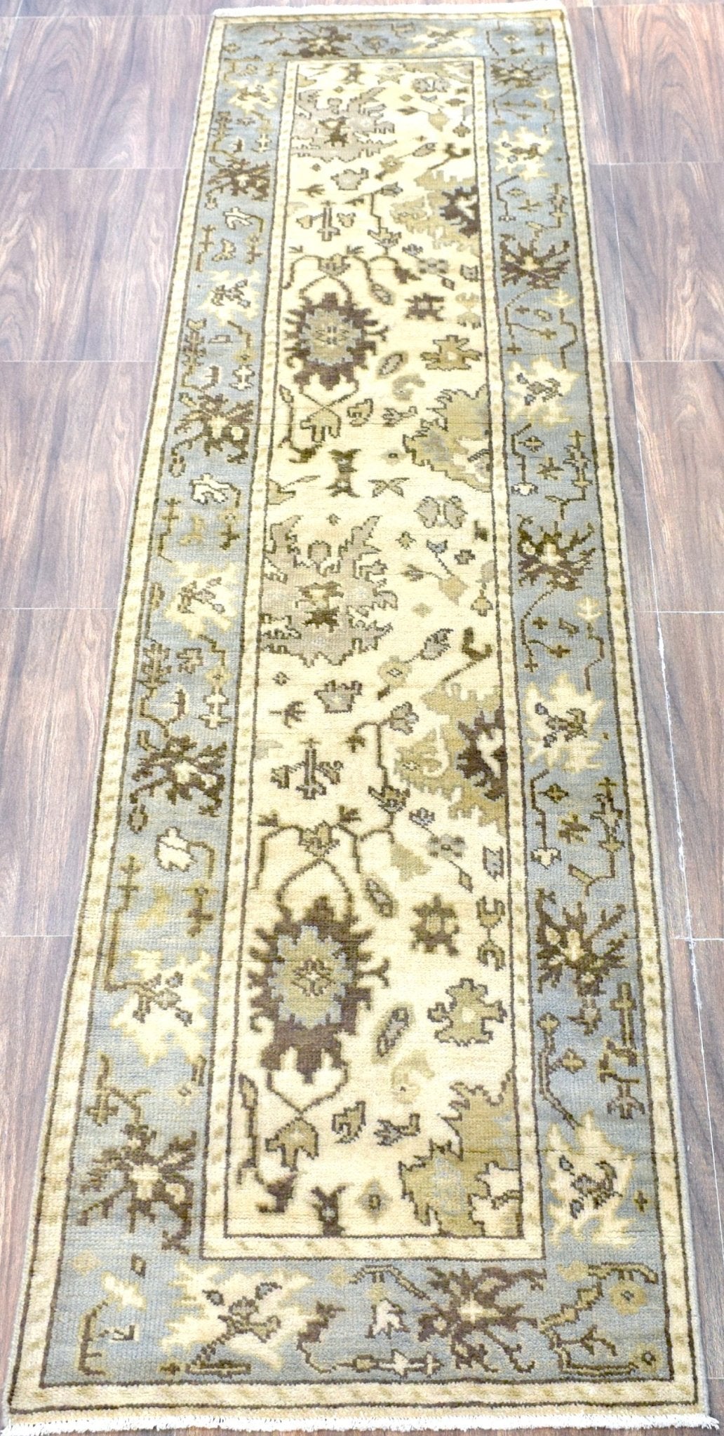 Hand Knotted Antique Oushak Wool Runner Rug - The Rug Decor