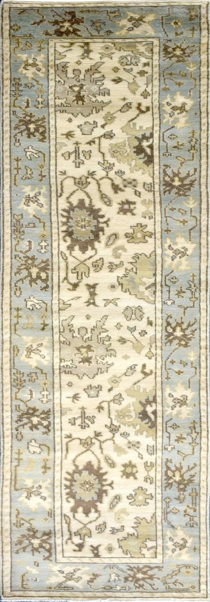 Hand Knotted Antique Oushak Wool Runner Rug - The Rug Decor