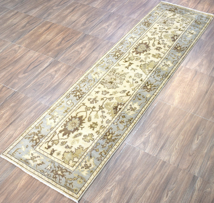 Hand Knotted Antique Oushak Wool Runner Rug - The Rug Decor