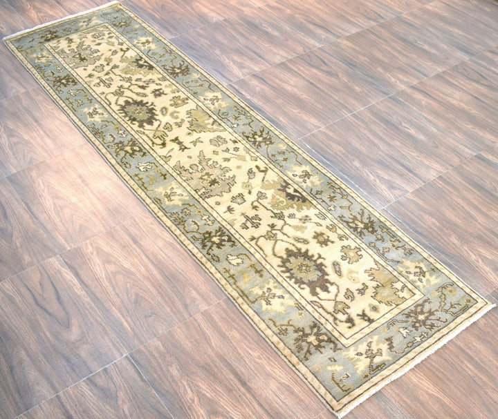 Hand Knotted Antique Oushak Wool Runner Rug - The Rug Decor
