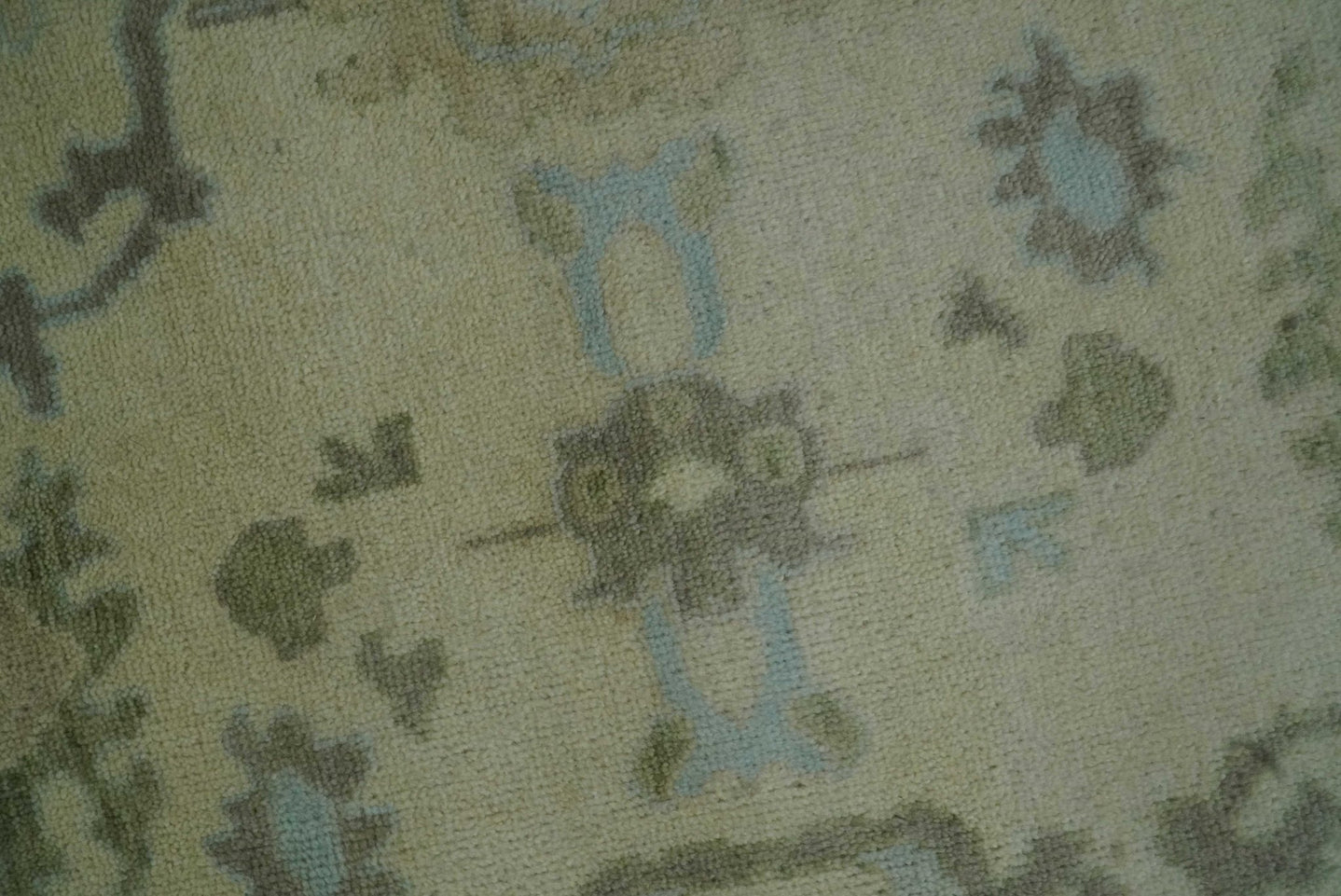 Hand Knotted Antique Style Beige and Silver Traditional Multi Size Oushak Wool Rug - The Rug Decor