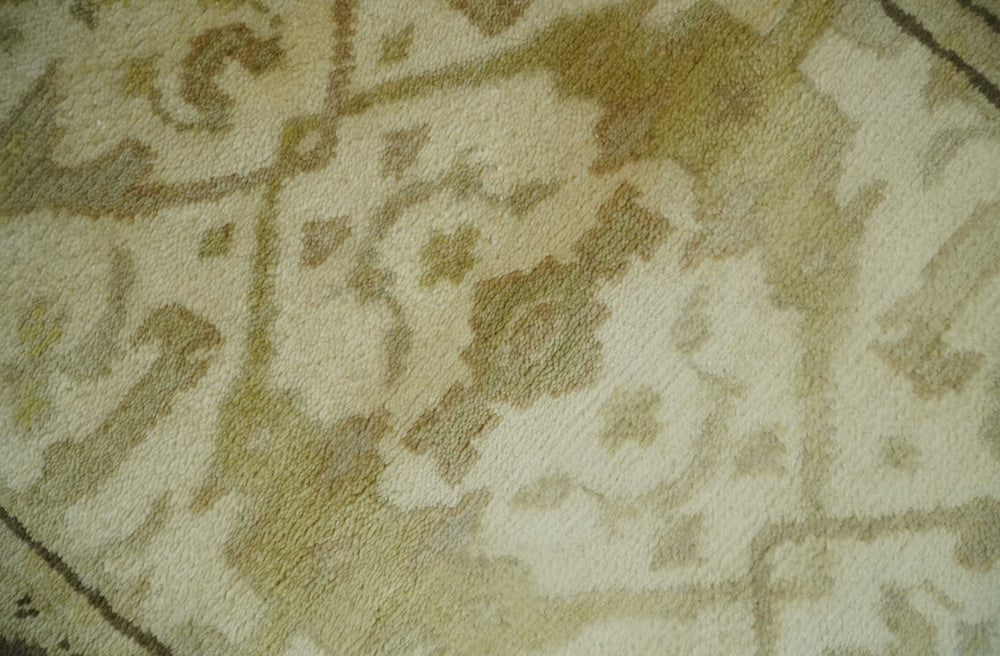 Hand Knotted Beige and Brown Heriz Serapi Traditional Oushak Wool Rug | N349266 - The Rug Decor
