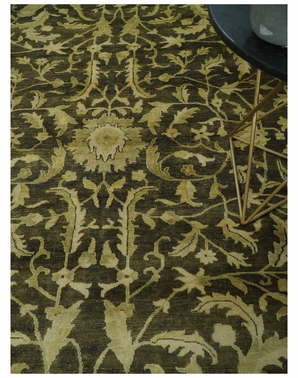 Hand knotted Beige and Olive 10x14 Antique Style Hand knotted Oushak Area Rug - The Rug Decor