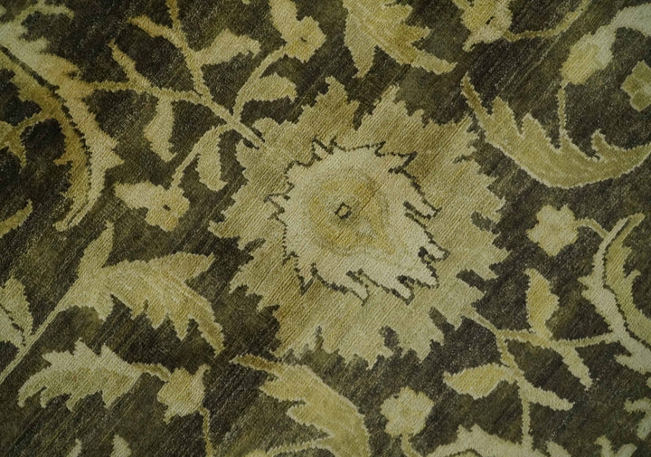 Hand knotted Beige and Olive 10x14 Antique Style Hand knotted Oushak Area Rug - The Rug Decor
