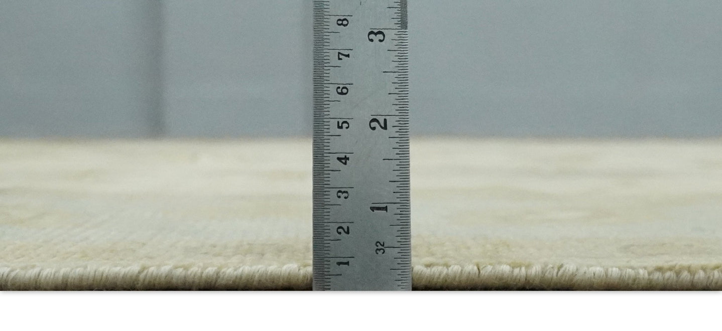 Hand Knotted Beige and Silver Modern Traditional Wool Oushak Area Rug - The Rug Decor