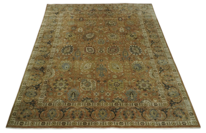 Hand knotted Beige, Ivory and Brown 8x10 Hand knotted Oushak Area Rug - The Rug Decor
