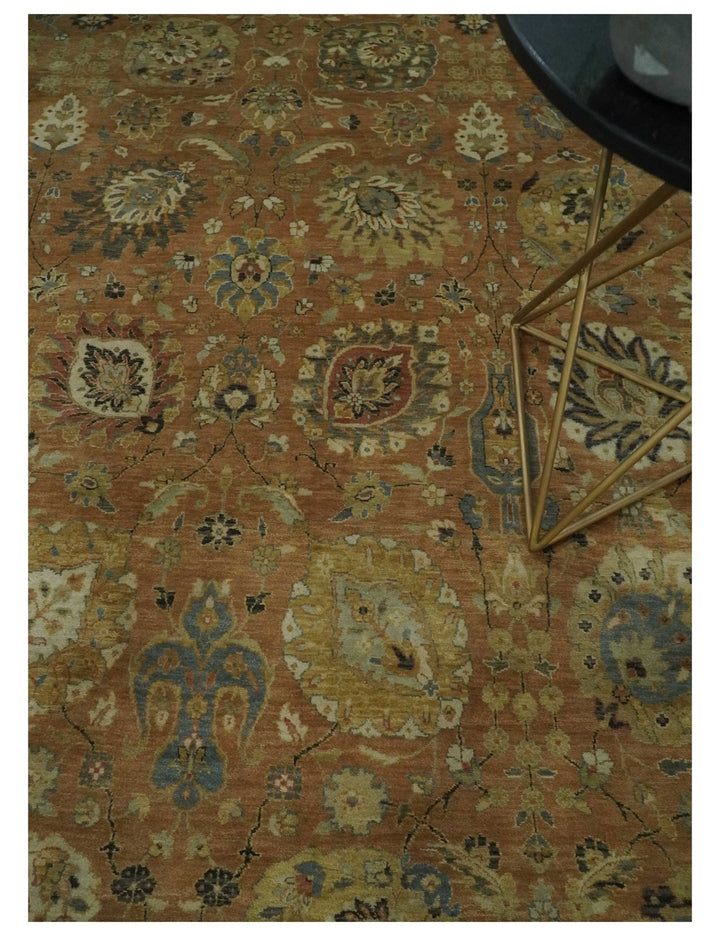 Hand knotted Beige, Ivory and Brown 8x10 Hand knotted Oushak Area Rug - The Rug Decor