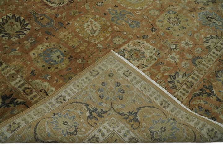 Hand knotted Beige, Ivory and Brown 8x10 Hand knotted Oushak Area Rug - The Rug Decor