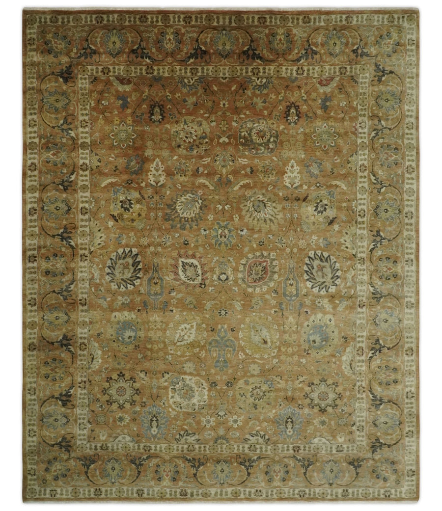 Hand knotted Beige, Ivory and Brown 8x10 Hand knotted Oushak Area Rug - The Rug Decor