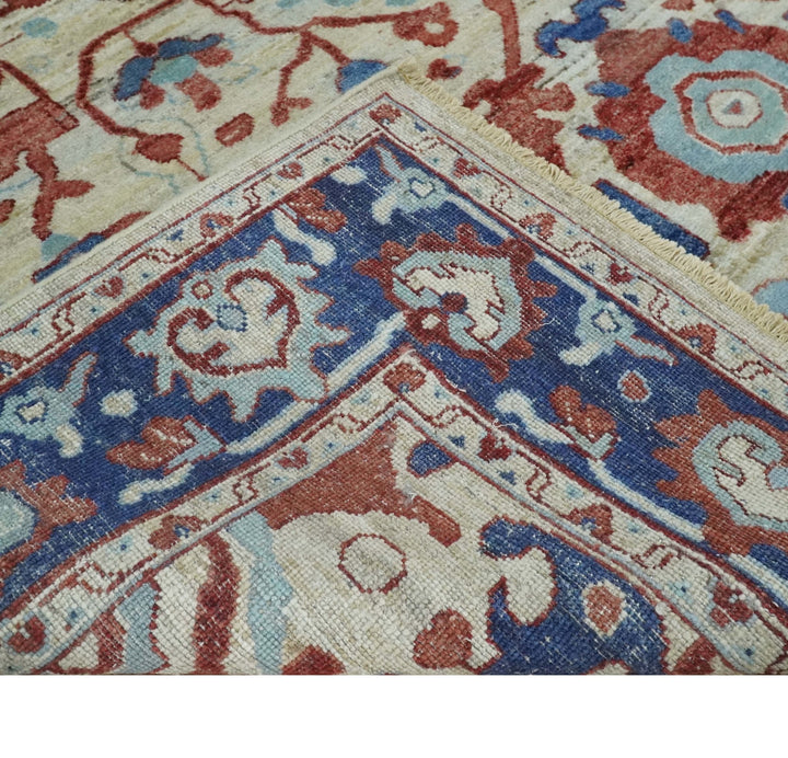 Hand Knotted Blue and Ivory Antique Persian Vintage Texture Wool Rug, 5x8, 6x9, 8x10 and 9x12 Living Room Rug | TRD2555 - The Rug Decor