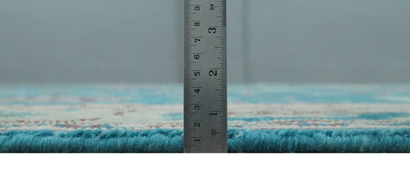 Hand Knotted Blue, Ivory and Maroon Oriental Oushak Multi Size Traditional Wool Area Rug - The Rug Decor