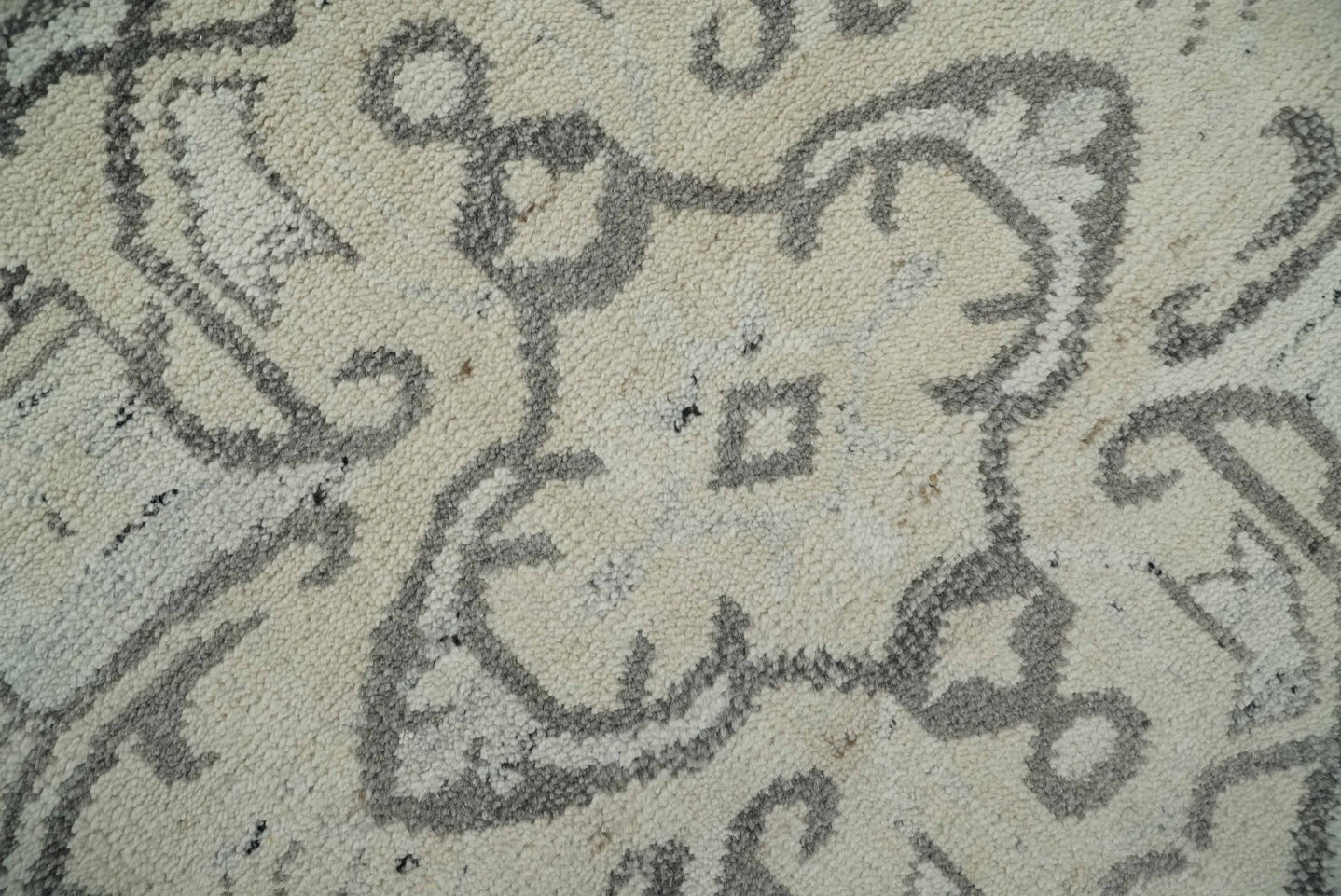 Hand Knotted Earthy Neutral Serapi Wool Rug, Charcoal, Beige and Ivory - The Rug Decor