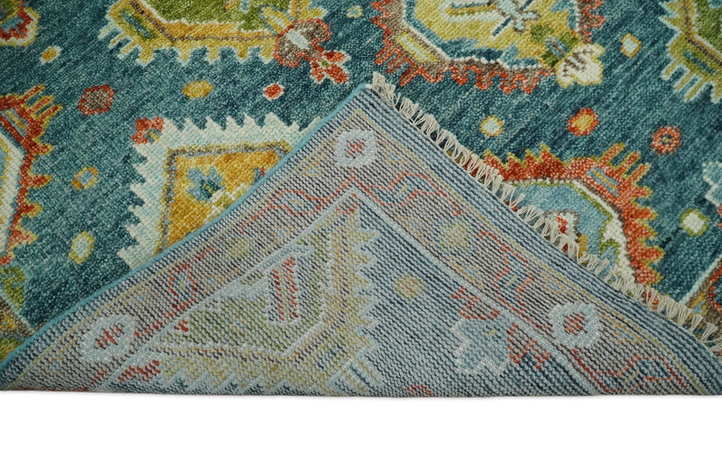 Hand Knotted Eclectic 5x8 Blue, Green and Brown Geometric Traditional Persian Area Rug | TRDCP41958 - The Rug Decor