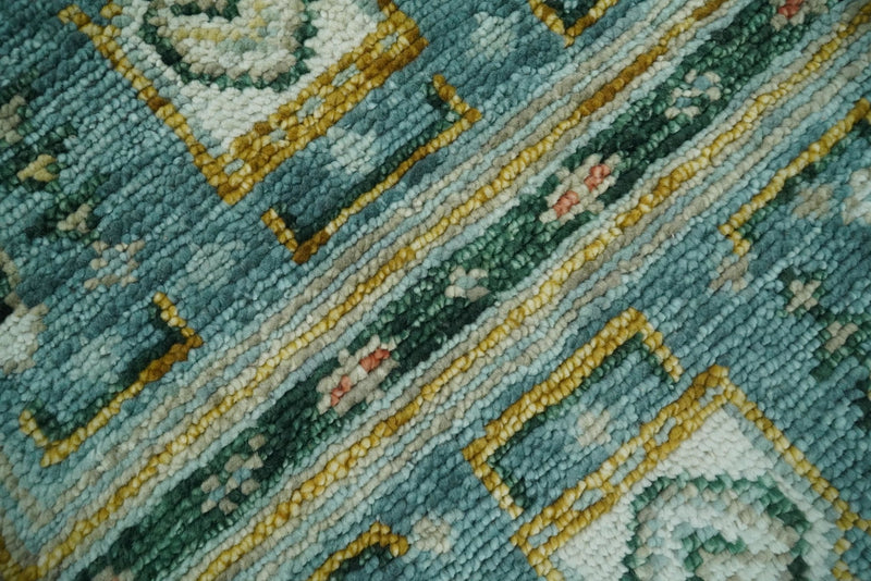 Hand Knotted Eclectic 5x8 Blue, Green and Ivory Traditional Antique Moss Persian Area Rug | TRDCP40358 - The Rug Decor