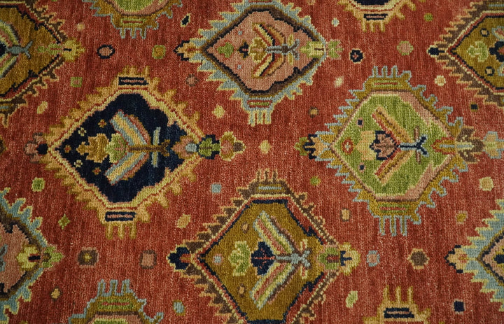 Hand Knotted Eclectic 9x12 Rust and Brown Persian Antique Traditional Area Rug | TRDCP622912 - The Rug Decor