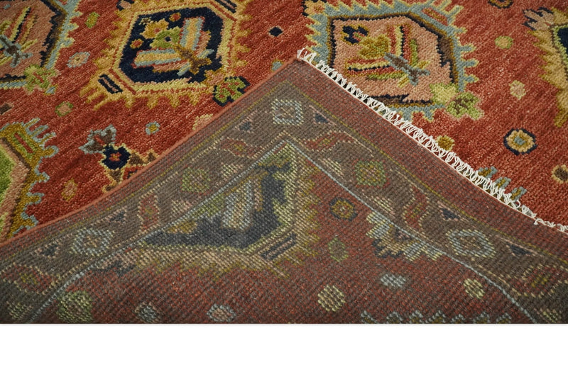 Hand Knotted Eclectic 9x12 Rust and Brown Persian Antique Traditional Area Rug | TRDCP622912 - The Rug Decor