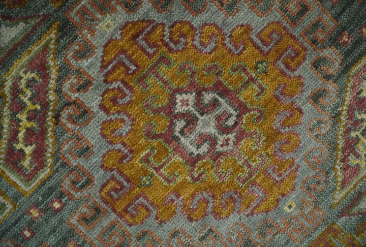 Hand Knotted Gold and Charcoal 9x12 Oriental Traditional Wool Area Rug - The Rug Decor