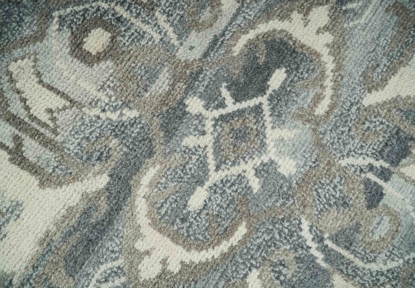 Hand Knotted Gray, Beige and Charcoal Traditional Persian Heriz Serapi Wool Area Rug, Kids, Living Room and Bedroom Rug | MEHK6 - The Rug Decor