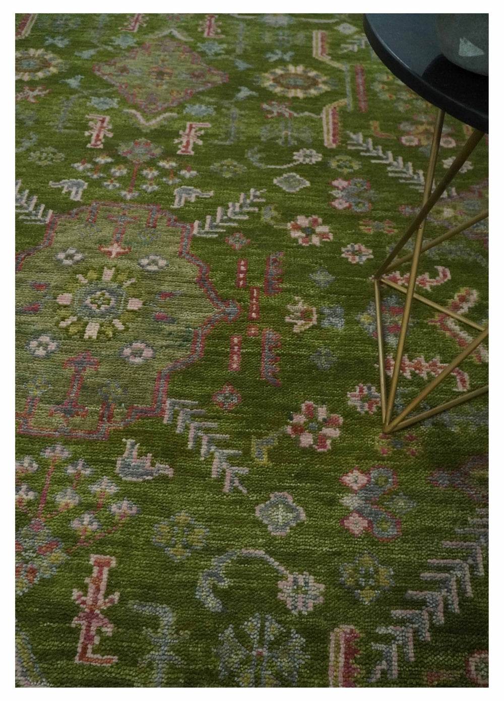 Hand Knotted Green and Silver Traditional Multi Size Antique Wool Area Rug - The Rug Decor
