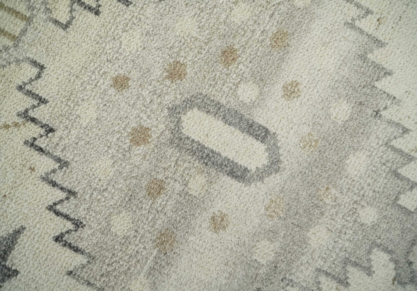 Hand Knotted Ivory and Charcoal Traditional Tribal Natural Wool Area Rug, Kids, Living Room and Bedroom Rug | MEHK5 - The Rug Decor