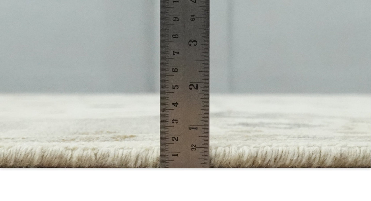 Hand Knotted Ivory and Charcoal Traditional Tribal Natural Wool Area Rug, Kids, Living Room and Bedroom Rug | MEHK5 - The Rug Decor