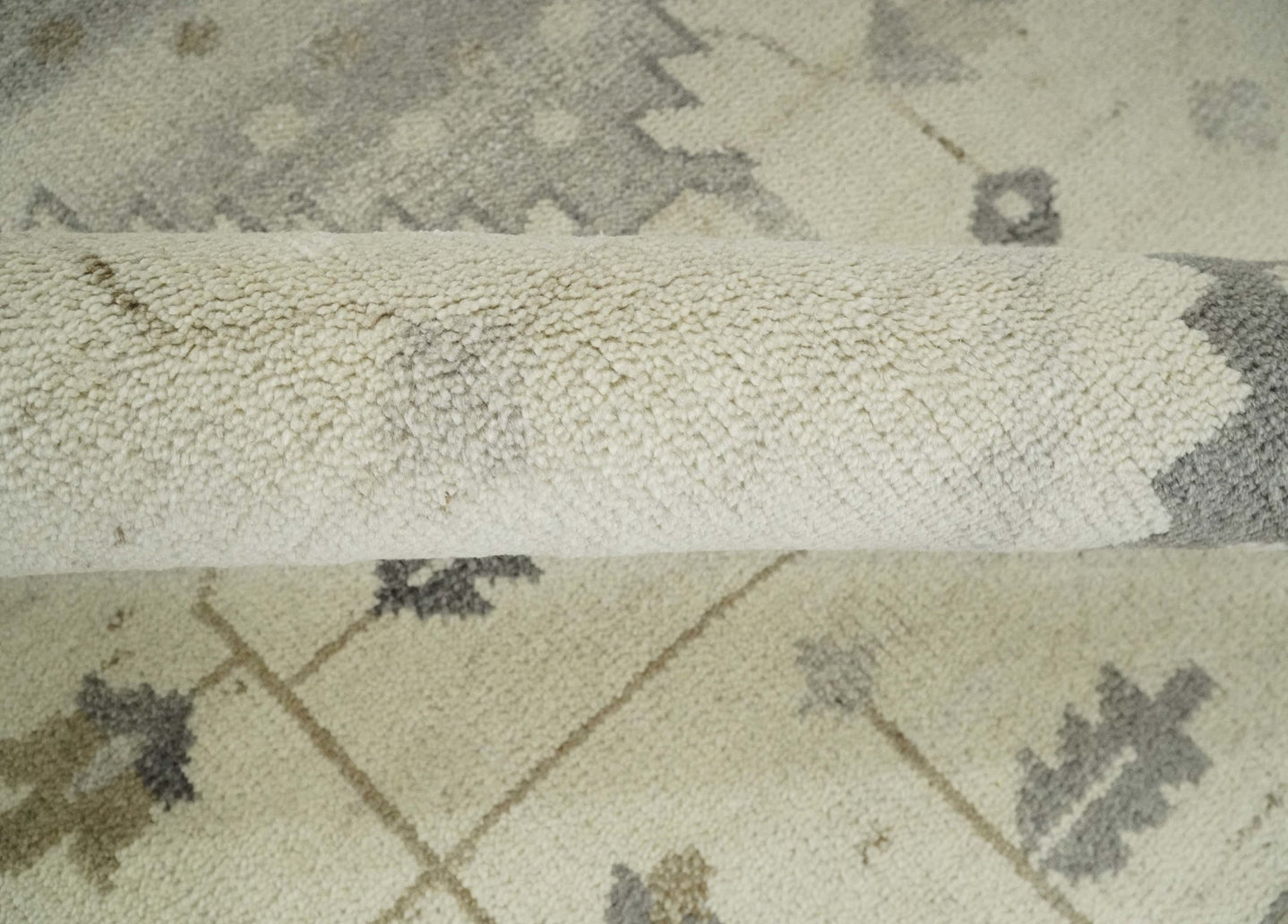 Hand Knotted Ivory and Charcoal Traditional Tribal Natural Wool Area Rug, Kids, Living Room and Bedroom Rug | MEHK5 - The Rug Decor