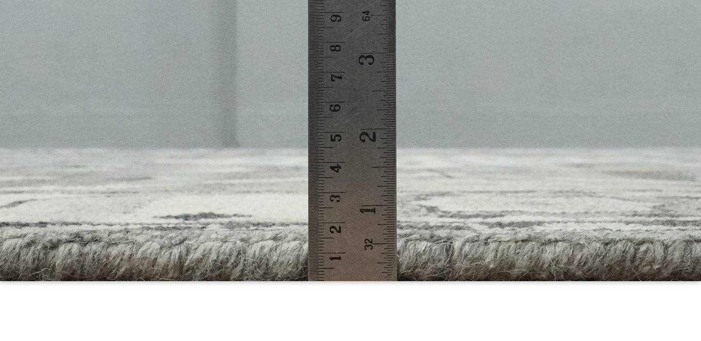 Hand Knotted Ivory and Gray Traditional Tribal Natural Wool Area Rug, Kids, Living Room and Bedroom Rug | MEHK4 - The Rug Decor