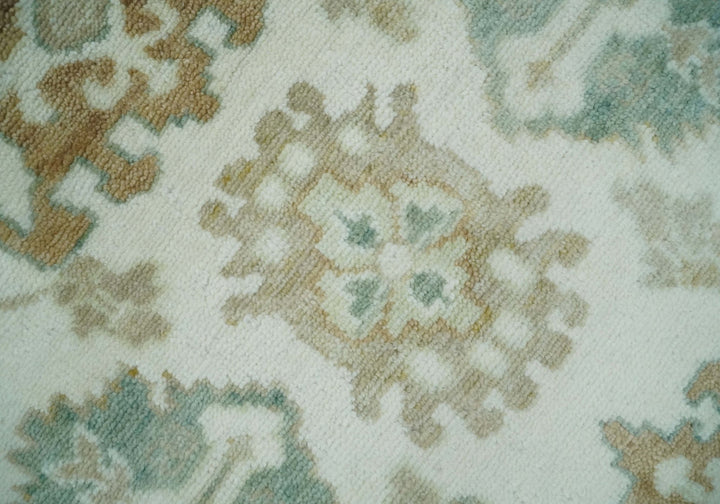 Hand Knotted Ivory and Silver 8x10 Traditional Oushak Wool Area Rug - The Rug Decor