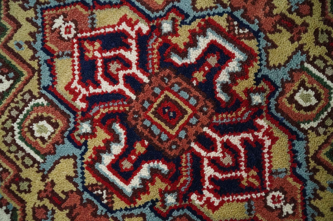 Hand Knotted Ivory, Brown and Blue 4x6 Traditional Antique Style Wool Area Rug - The Rug Decor