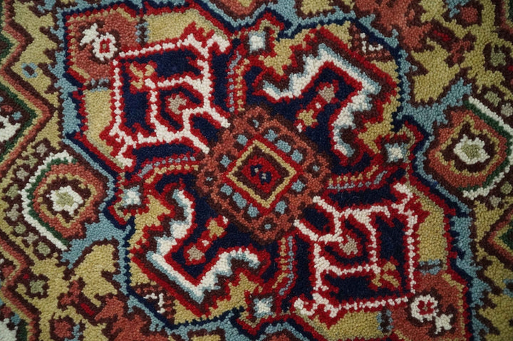 Hand Knotted Ivory, Brown and Blue 4x6 Traditional Antique Style Wool Area Rug - The Rug Decor