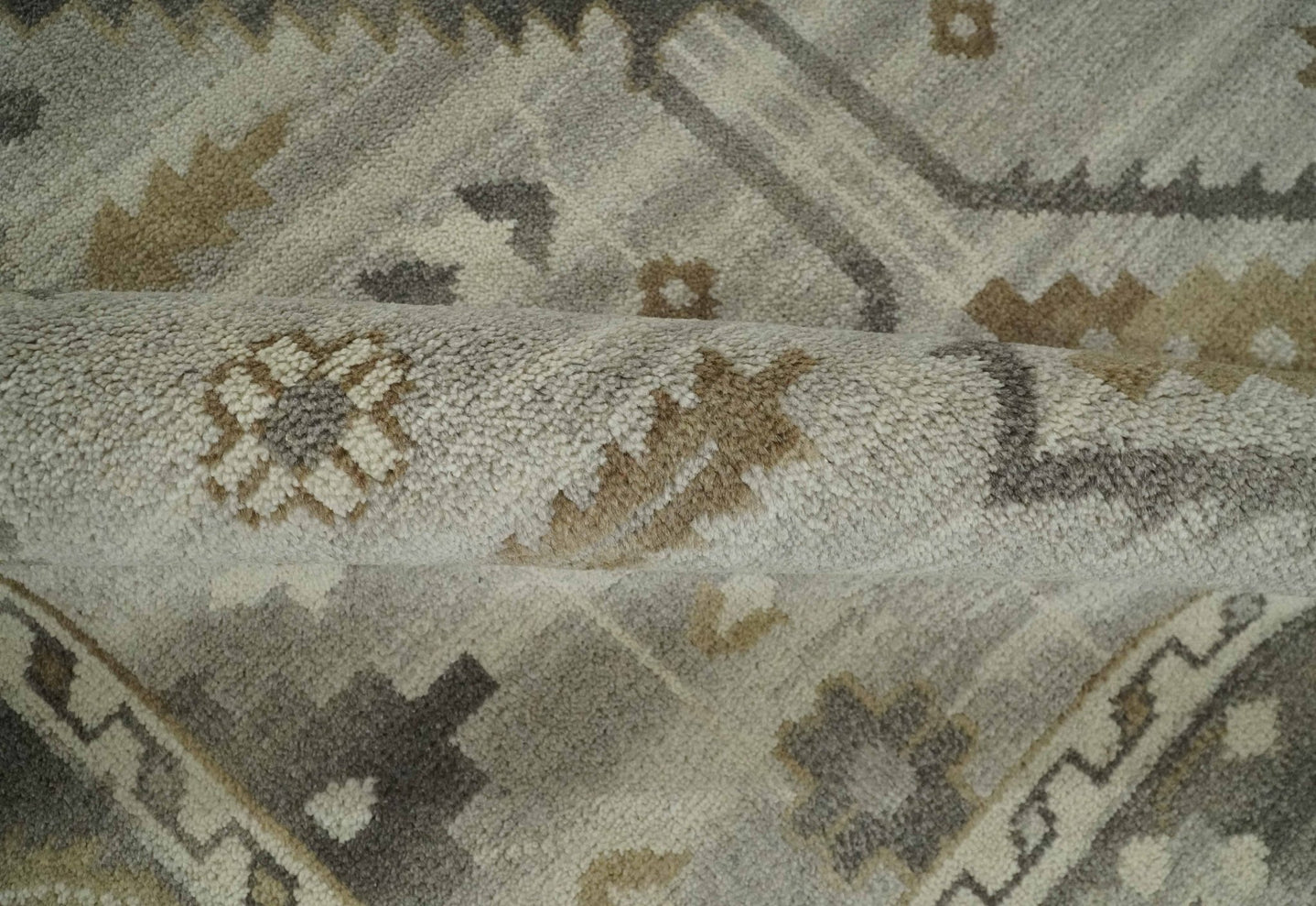 Hand Knotted Ivory, Charcoal and Beige Traditional Floral Multi Size Wool Area Rug - The Rug Decor