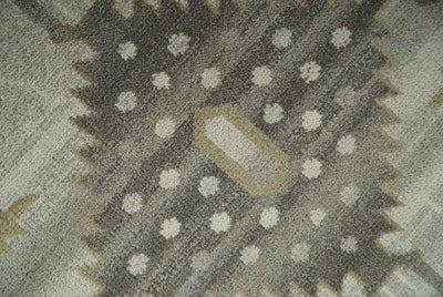 Hand Knotted Ivory, Charcoal and Beige Traditional Floral Multi Size Wool Area Rug - The Rug Decor