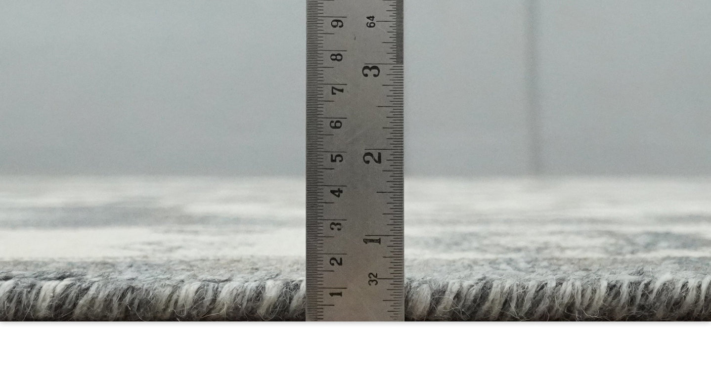 Hand Knotted Ivory, Charcoal and Gray Traditional Medallion Natural Wool Area Rug, Kids, Living Room and Bedroom Rug | MEHK12 - The Rug Decor